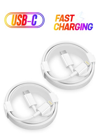 2PACK iPhone Fast Charger Cable 【Apple MFi Certified】 USB-C to Lightning Cable Fast Charging Compatible iPhone 12/12 Pro Max/11/11 Pro Max/Xs Max/XR/X, iPad and More(White 1M/3FT) Original Certified - pzsku/Z32A6F9A558E81348BDA6Z/45/_/1738234046/1c361a0c-c915-422a-906c-23657cee8e9e