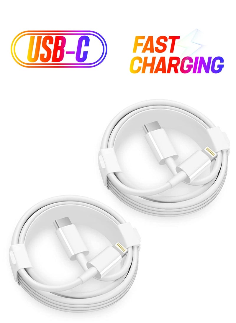 Generic 2PACK iPhone Fast Charger Cable 【Apple MFi Certified】 USB-C to Lightning Cable Fast Charging Compatible iPhone 12/12 Pro Max/11/11 Pro Max/Xs Max/XR/X, iPad and More(White 1M/3FT) Original Certified  - Image 1