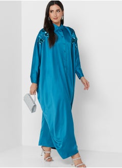 Button Down Embellished Kaftan