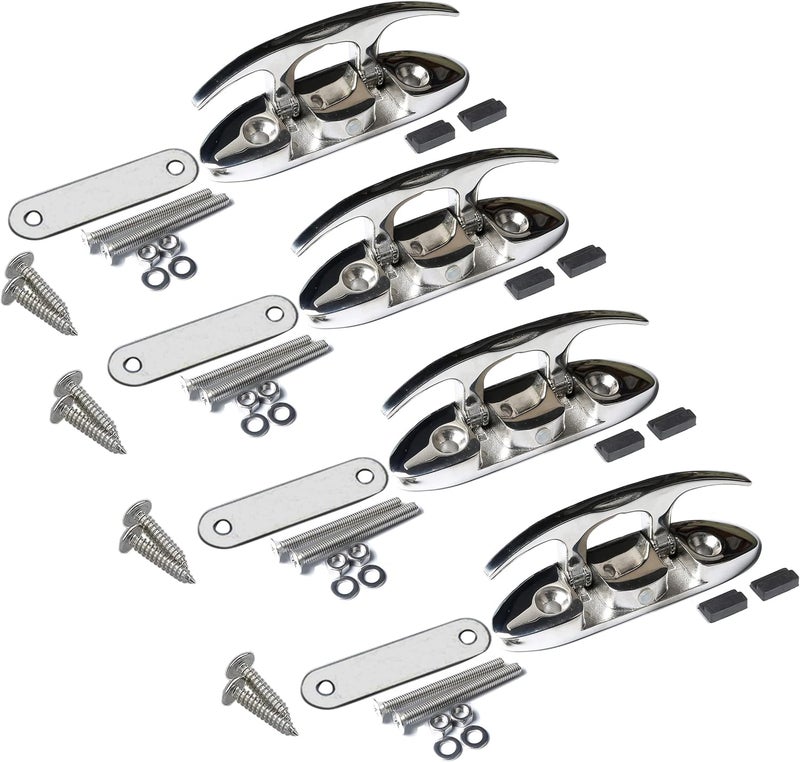 MX 4-1/2" قفل قارب قابل للطي، قفل رصيف بحري، قفل قارب من الفولاذ المقاوم للصدأ مع مجموعة من 4 مسامير - Image 1