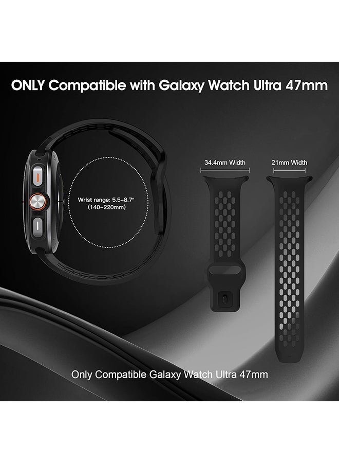O Ozone (Pack of 3) Sport Band for Samsung Galaxy Watch Ultra Bands, Soft Silicone Soft Silicone and Breathable Replacement Strap for Galaxy Ultra Watch Band 47mm for Men - Green, Blue, Black - Image 2