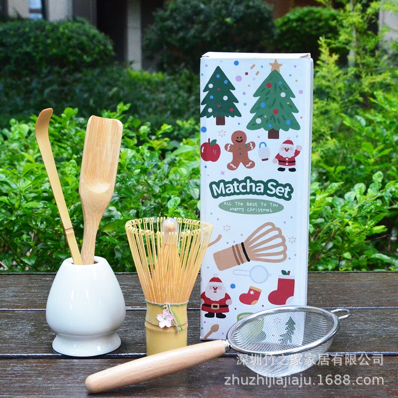 Christmas Gift Matcha Set With Matcha Tools, Tea Ceremony Matcha Whisk, Tea Spoon, Tea Stirrer 304 - Image 1