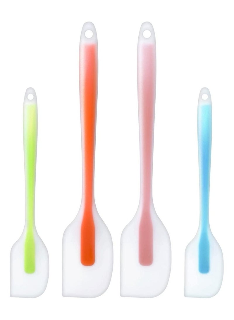NIBEMINENT 4 Pcs Silicone Spatula Set, Heat Resistant Scraper Kitchen Utensils for Baking, Cooking, and Mixing High Rubber Non Stick - Image 1