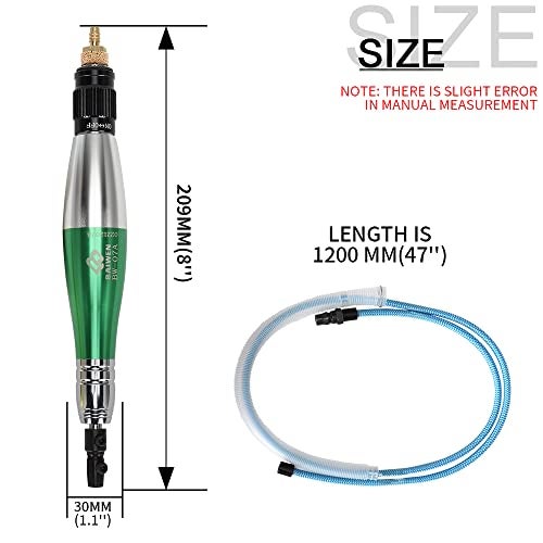 Baisiky 1/8" (3mm) Air Micro Grinder, Pneumatic Pencil Die Grinder, 28000 RPM Free Speed, For Cleaning Dies, Rotors, Backing Plates, Brake Pads, Mounts, Etc. - Image 2