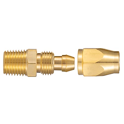 Breezliy Premium Solid Brass 10PCS Reusable Replacement Fitting For 1/4-Inch ID Hose,1/4-Inch NPT Rigid (10 PCS 1/4 Inch) - Image 4