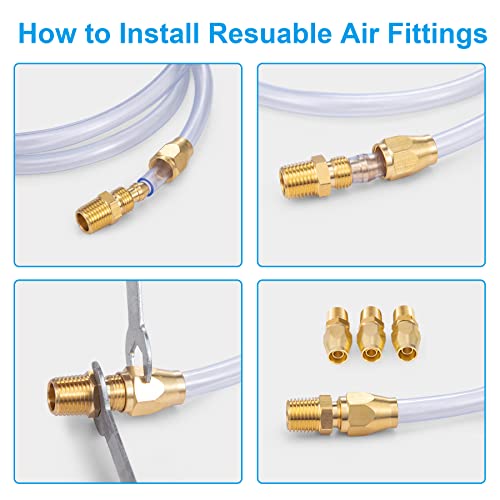Breezliy Premium Solid Brass 10PCS Reusable Replacement Fitting For 1/4-Inch ID Hose,1/4-Inch NPT Rigid (10 PCS 1/4 Inch) - Image 3