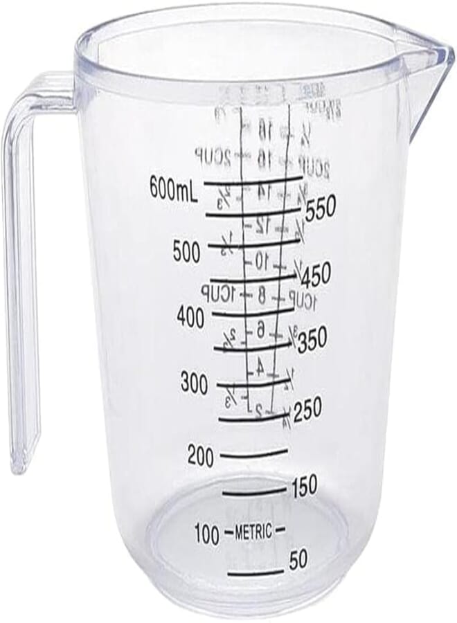 Spaceshoop Transparent Measuring Cup with Handle and Spout Water Milk Liquid Measure Cooking (600ml)