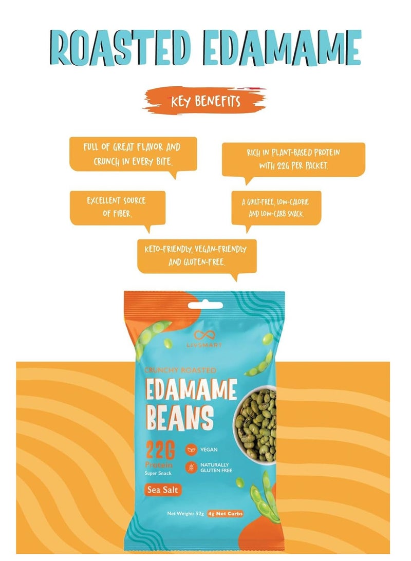 LIVSMART Crunchy Roasted Edamame Beans Sea Salt 52g - Image 4