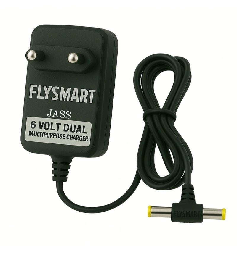 Flysmart 6V Dc Power Adapter Charger for Britelite Torch,Metal Flash Light Rechargeable,Toys with Led Indicator (6V Dual Pin), Charging Adapter, (Pack of 1) - Image 1