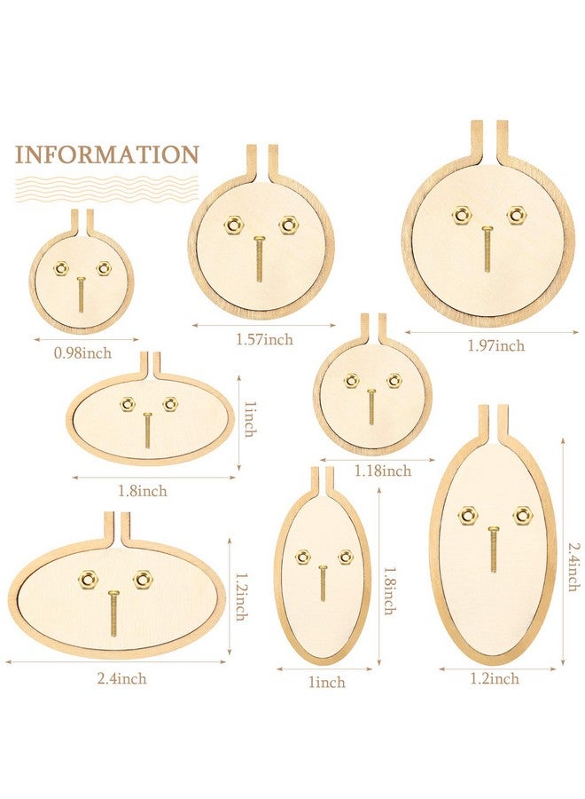 Syhood Mini Embroidery Hoop Wooden Mini Crossing Stitch Hoop Mini Ring Embroidery Circle For Diy Pendant Crafts Round Oval Vertical Oval Horizontal (16 Sets)  - Image 3