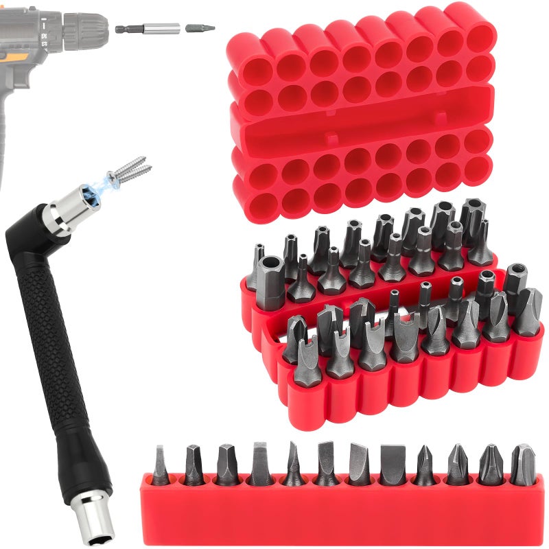 Ofiswadi 46pcs Security Bit Set with Security Torx, Square, Metric & SAE Hex, Torq, Phillips, Slotted, Triwing, Spanner â€“ Tamper Proof Torx Bits, Comprehensive Security Screwdriver Set(Red) - Image 1