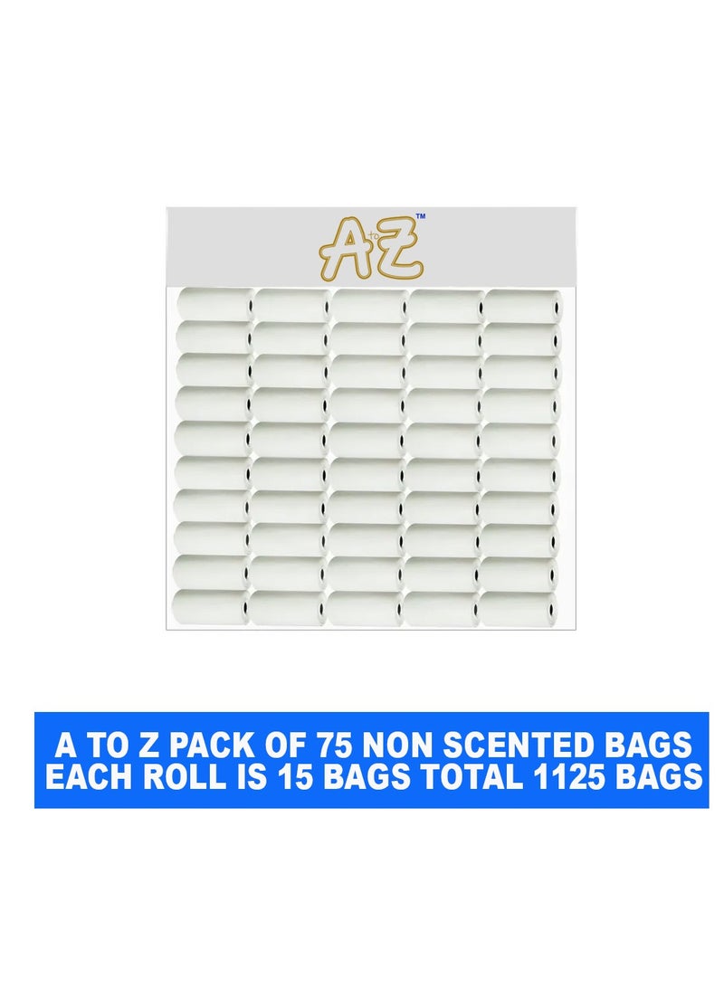 A to Z Disposable Non Scented Bag 22 x 32cm Count 1125 Pack of 75 - White - Image 2