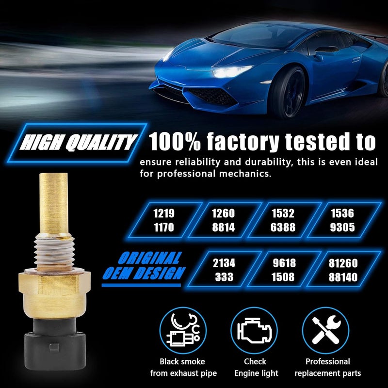 OTUAYAUTO 2134514 19236568 Engine Water Coolant Temperature Sensor - Replacement for Chevy Silverado 1500 1999-2017 Suburban Tahoe Impala Malibu, GMC Sierra 1500 Savana Yukon, Buick Lacrosse Regal - Image 2