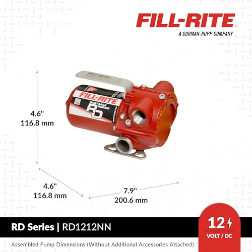 FILL RITE Fill-Rite RD1212NN 12V 12 GPM Portable Fuel Transfer Pump w/Power Cable - Image 3