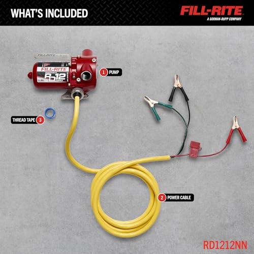 FILL RITE Fill-Rite RD1212NN 12V 12 GPM Portable Fuel Transfer Pump w/Power Cable - Image 2