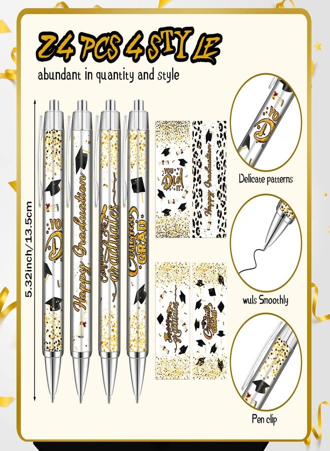 Sabary 24 Pcs Graduation Ballpoint Pen Congrats Grad Ballpoint Pen Graduation Gifts for Student Kid, Graduate Party Favor Gift for High School, College, Office Home Classroom School, 4 Styles - Image 2