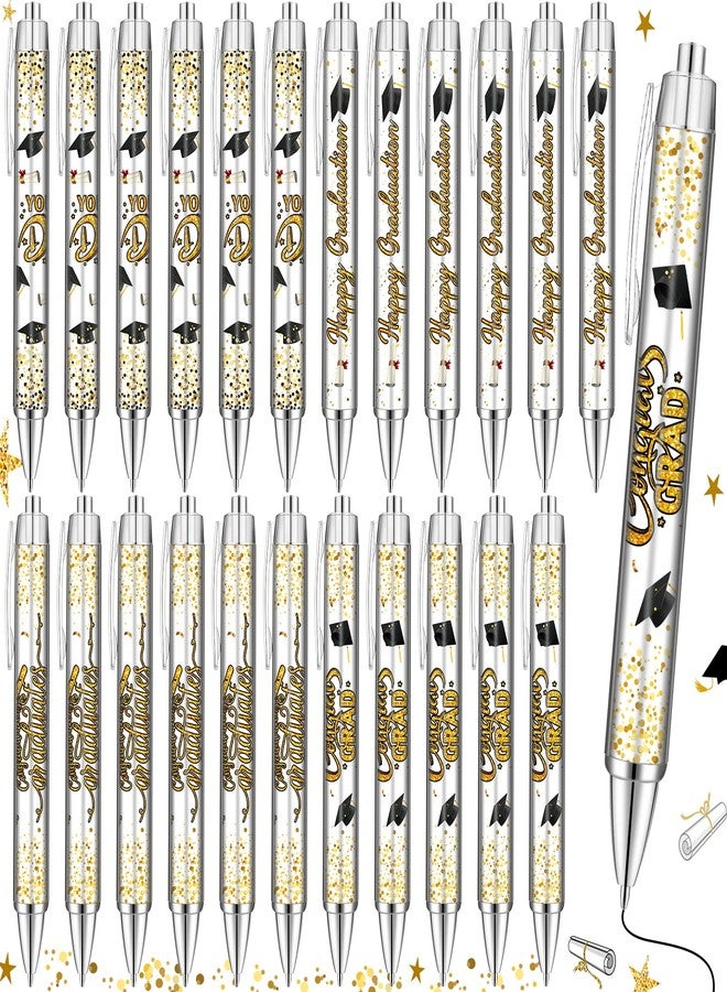Sabary 24 Pcs Graduation Ballpoint Pen Congrats Grad Ballpoint Pen Graduation Gifts for Student Kid, Graduate Party Favor Gift for High School, College, Office Home Classroom School, 4 Styles - Image 1