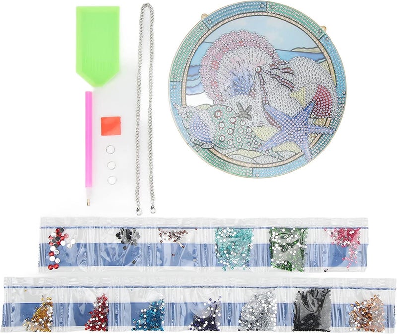 Qalvona 5D DIY Rhinestones Painting Sets, Colorful Cartoon Ocean Design, Resin Rhinestones for Wall Decor - 3D Effect, Easy Operation, Perfect for Living Room and Bedroom - Image 1