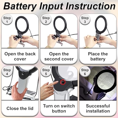 ARSUK 2X Hands Free Chest Rest LED Magnifier for Reading with 6X Spot Magnifying Glasses with Light for Sewing, Hobbies, Crafters, and DIY Projects – Adjustable Stand and Neck Cord for Seniors - Image 3