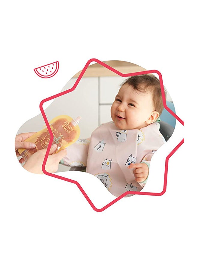 Badabulle - Waterproof Adjustable Long-Sleeved Bib - Pink - Image 1