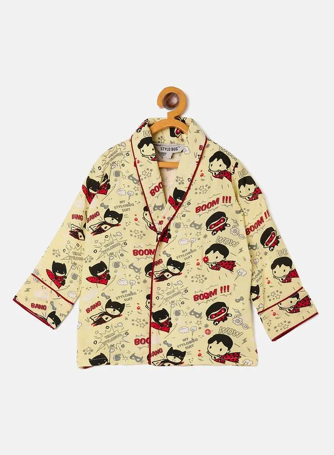 ستايلو بج مجموعة من بنطال بيجاما وقميص رايون بطبعة أبطال خارقين