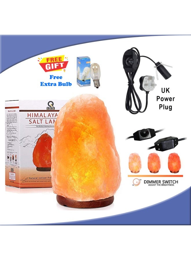 Q TRIPLE A Premium Quality Natural Himalayan Salt Lamp | Hand Carved Natural Rock Shape & Free Extra Bulb | Wellness & Home Decor | 100% Authentic Pink Salt Crystal in Deluxe Box | A Perfect Air Purifier, Ionizer, Stress Relief, Night Lamp, Organic, Gift Item. - Image 2
