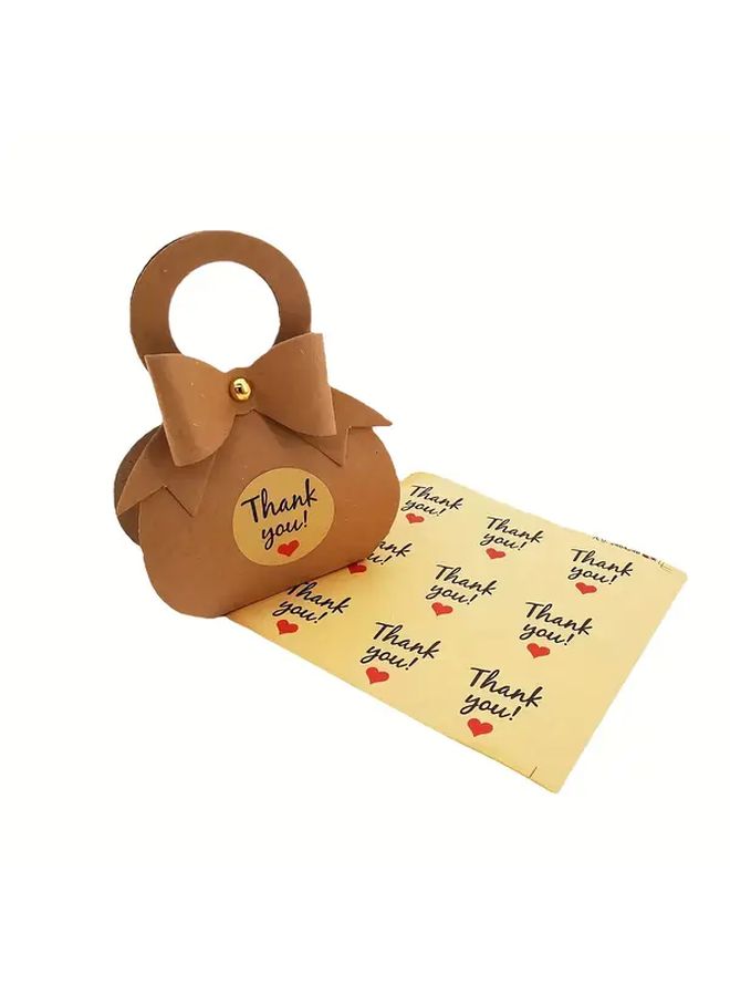 12pcs Vintage Brown Kraft Paper Gift Boxes With Stickers For Weddings Birthdays Party Favors - Image 4