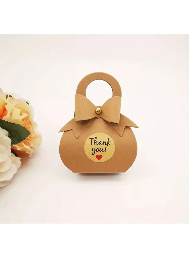 12pcs Vintage Brown Kraft Paper Gift Boxes With Stickers For Weddings Birthdays Party Favors - Image 1