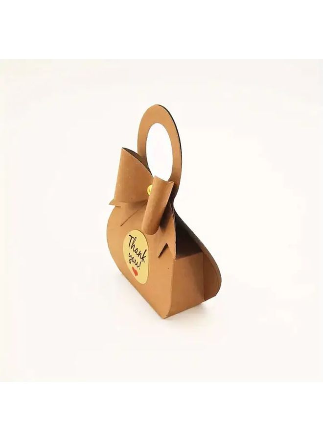 12pcs Vintage Brown Kraft Paper Gift Boxes With Stickers For Weddings Birthdays Party Favors - Image 2