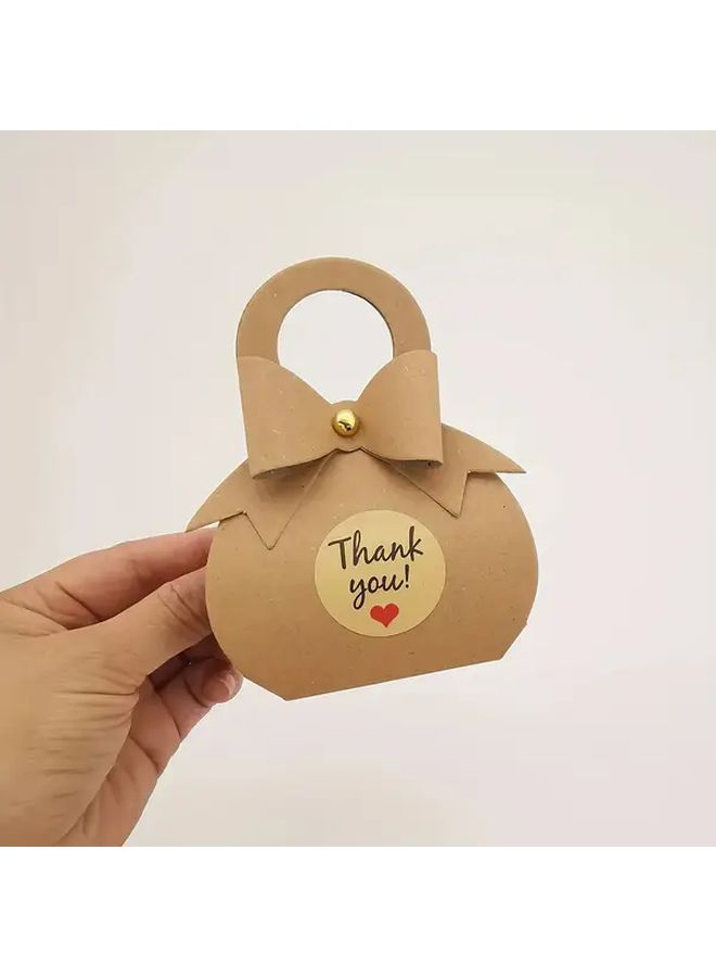 12pcs Vintage Brown Kraft Paper Gift Boxes With Stickers For Weddings Birthdays Party Favors - Image 3