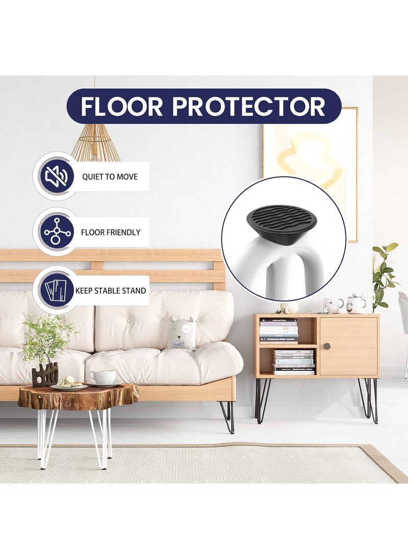 AVVIC MART AVVIC MART 18 Inch Hairpin Table Legs 3 Steel Rods 12 Inch Pipe Diameter 800lbs Load Capacity MidCentury Style for Coffee Table Side Table Night Stand White 4PCS  - Image 4