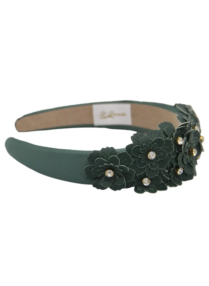 D'Daniela Headband Camomile For Women's and  Girls Dark Green