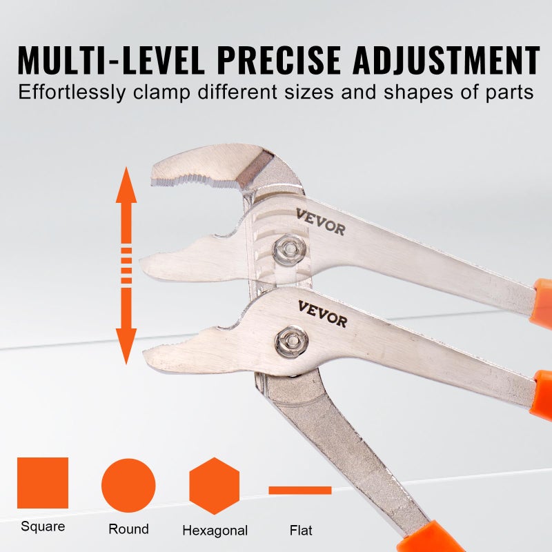VEVOR 8-Piece Pliers Set, High Carbon Steel - 12", "10", "8" Groove & Linesman's Pliers & Adjustable Wrench & Tool Bag - Image 5