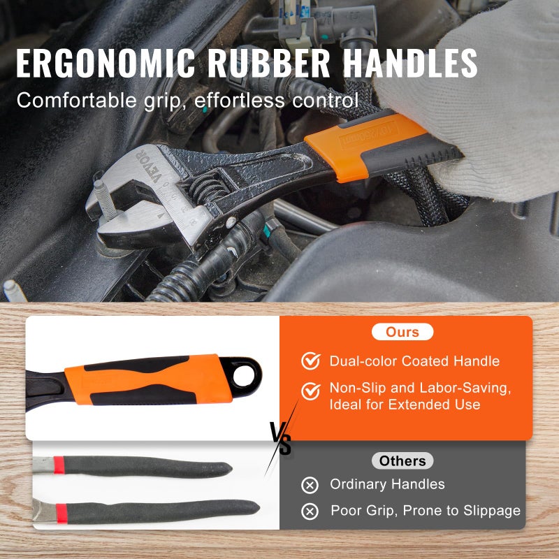 VEVOR 8-Piece Pliers Set, High Carbon Steel - 12", "10", "8" Groove & Linesman's Pliers & Adjustable Wrench & Tool Bag - Image 4