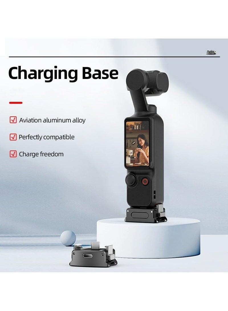 General DJI OSMO Pocket 3 Charging Adapter Base 1/4 Screw Hole Desktop Charging Base, Type-C Charging Base Aluminum Alloy Gimbalizer Base Dual Interface Accessories  - Image 4