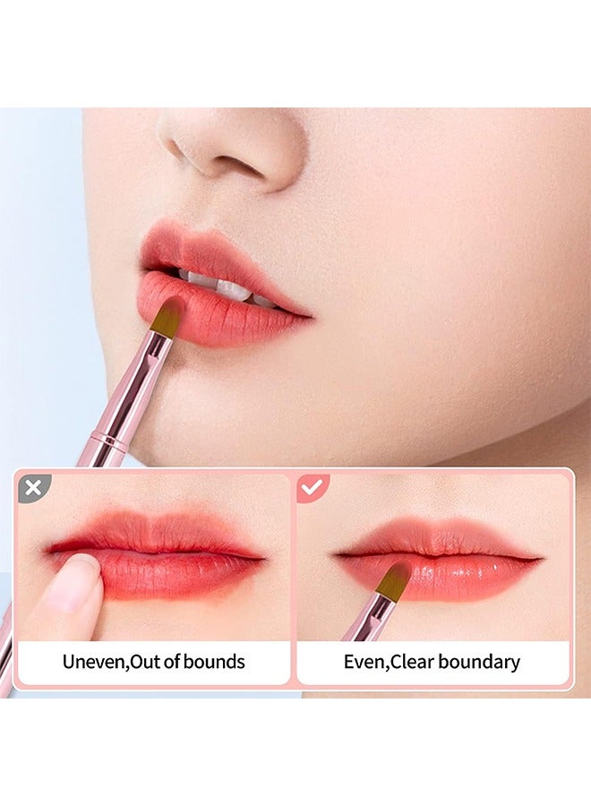 فرشاة الشفاه لأحمر الشفاه، فرشاة الشفاه القابلة للسحب، مكياج ثنائي الطرف فرشاة شفاه أحمر الشفاه لمعان، بما في ذلك غطاء - Image 3