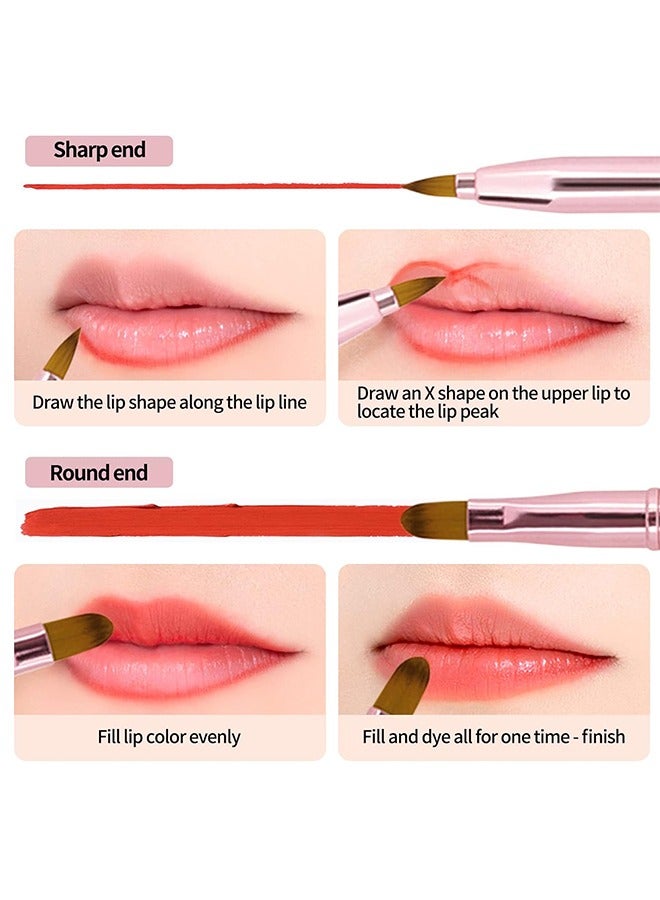 فرشاة الشفاه لأحمر الشفاه، فرشاة الشفاه القابلة للسحب، مكياج ثنائي الطرف فرشاة شفاه أحمر الشفاه لمعان، بما في ذلك غطاء - Image 4