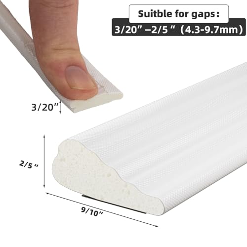 cuysfead 9.8 Ft Weather Stripping Seal Strip for Doors/Windows,Soundproofing Window Insulation Draft Stopper for Winter, Selfadhesive Foam Weather Strip for Door Frame,Door Gap Filler Noise Blocker(White) - Image 3