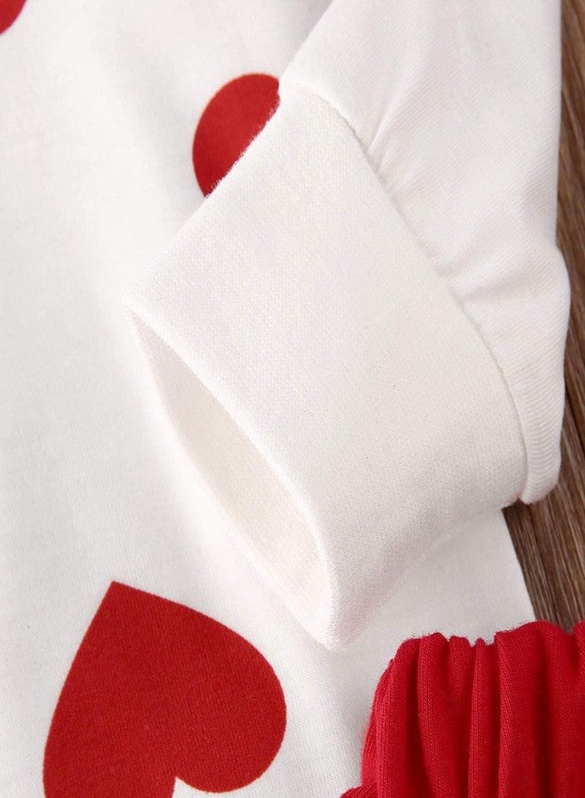 Gureui Toddler Baby Girl Valentines Day Outfit Long Sleeve Red Heart Print Sweatshirt Skirt Clothes Set (B Red Heart, 4-5T) - Image 5