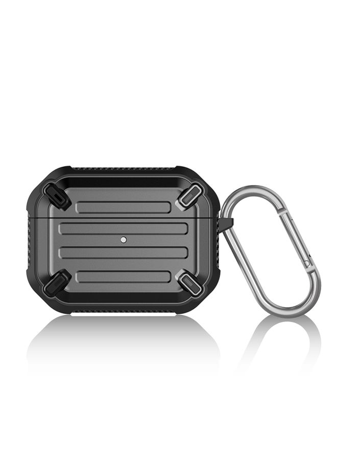 Raxoom Case Cover Wireless Earphones Shockproof Sharp Sword Armor Silicone Protective Case For AirPods Pro Black