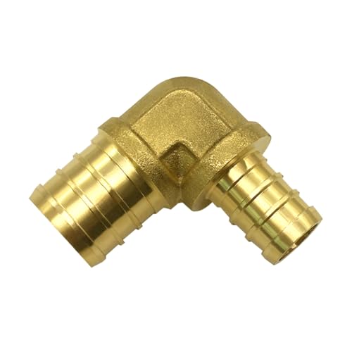 Hooshing 6PCS 3/4" Pex x 1/2" Pex Reducing Elbow 90 Degree PEX Fitting Solid Brass Barb Crimp Fittings - Image 5