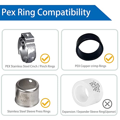 Hooshing 6PCS 3/4" Pex x 1/2" Pex Reducing Elbow 90 Degree PEX Fitting Solid Brass Barb Crimp Fittings - Image 4