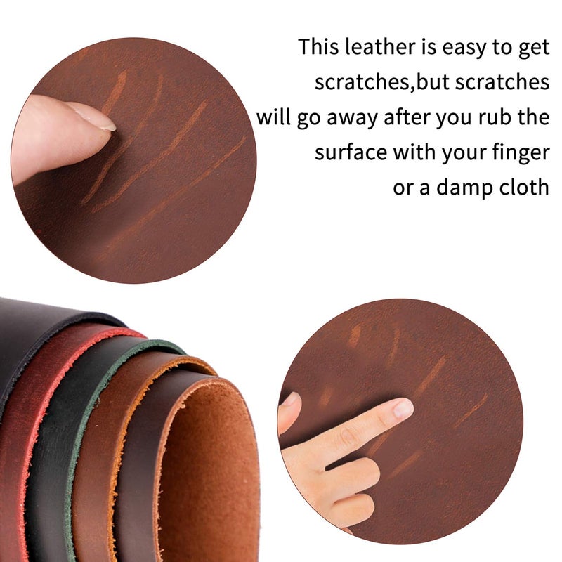 DeShan Tooling Leather 4.5-5oz/1.8-2.0mm Thick Finished Grain Cowhide Leather Cow Skins Crafts Hobby Sewing Tooling Workshop Crafting Leather Pre-Cut Leather Hides Tooling Leather Sheet (12"x24", Black) - Image 4