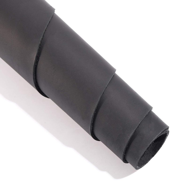 DeShan Tooling Leather 4.5-5oz/1.8-2.0mm Thick Finished Grain Cowhide Leather Cow Skins Crafts Hobby Sewing Tooling Workshop Crafting Leather Pre-Cut Leather Hides Tooling Leather Sheet (12"x24", Black) - Image 1