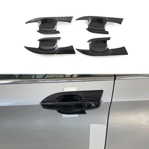 Hyorabyn Carbon Fiber Style Exterior Side Door Handle Bowl Cover Trim Fit for Mitsubishi New Outlander 2022 2023 4PCS - Image 1