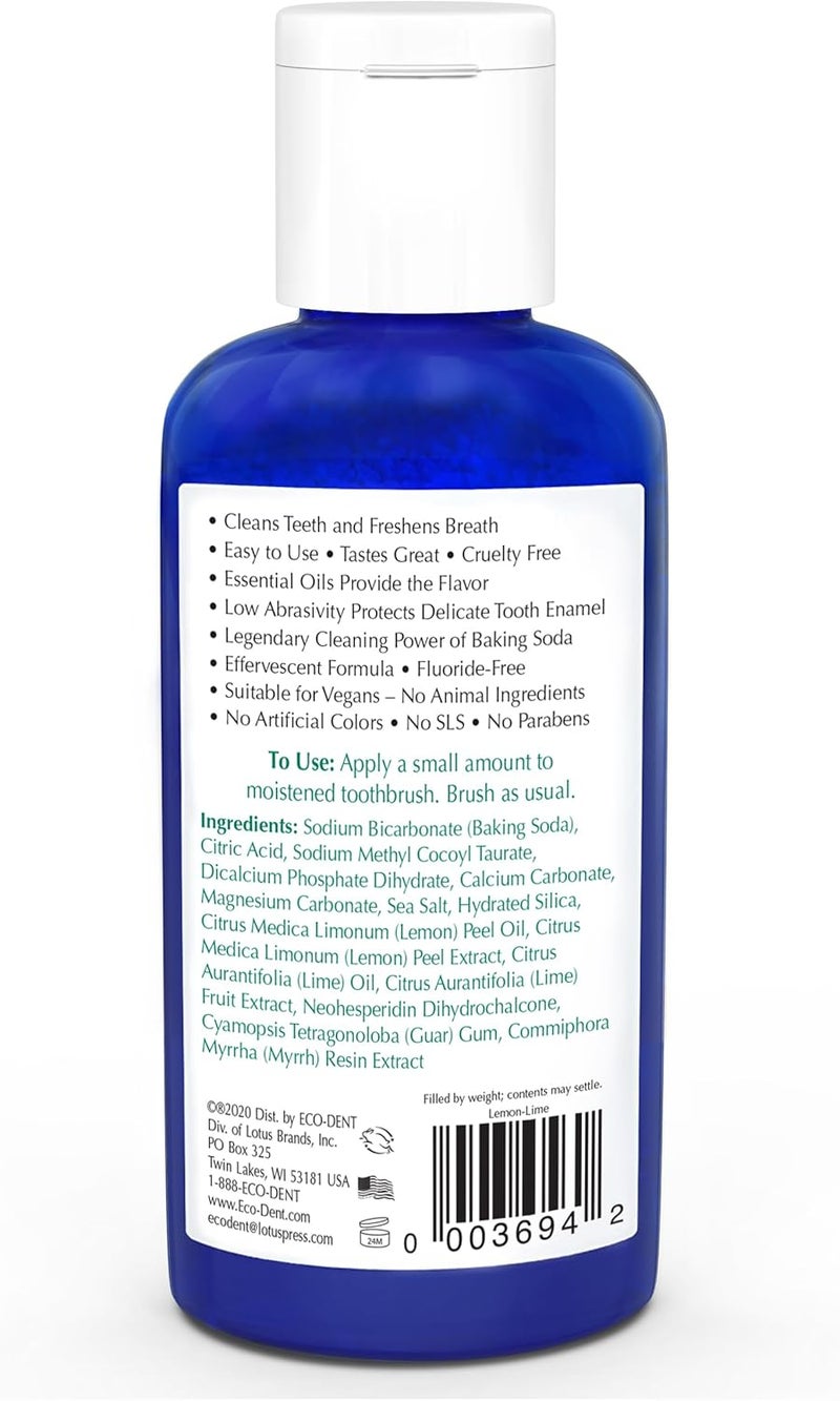 Eco-Dent DailyCare Baking Soda Toothpowder, Lemon-Lime - SLS & Fluoride-Free Toothpaste Alternative - Image 2