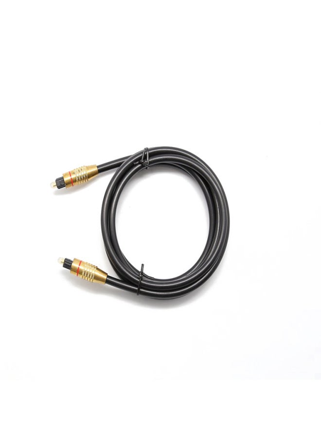 Audio Optical Fiber Line OD6.0 Gold Plated Head Toslink Audio Line Digital Square Counterpart Interface Peripheral Accessories-Color:Black-Line Length:1.5m - Image 2