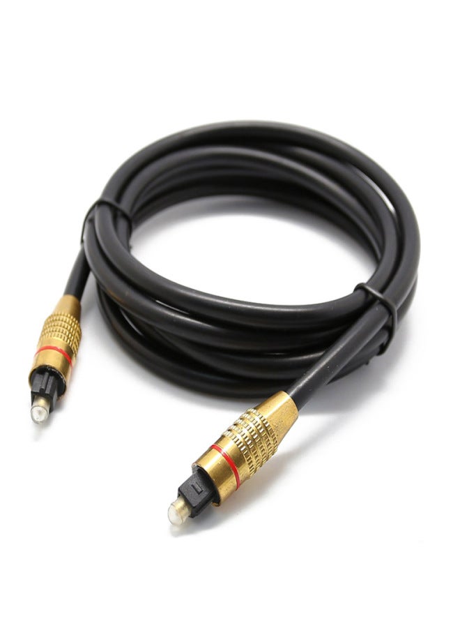Audio Optical Fiber Line OD6.0 Gold Plated Head Toslink Audio Line Digital Square Counterpart Interface Peripheral Accessories-Color:Black-Line Length:1.5m - Image 1