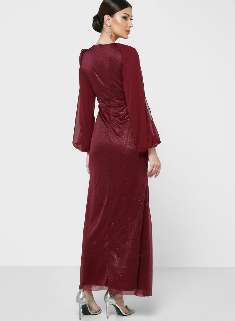 Khizana Belted Sparkle Maxi Dress  - Image 3