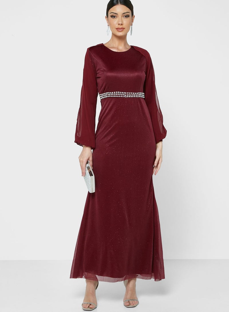 Khizana Belted Sparkle Maxi Dress  - Image 4